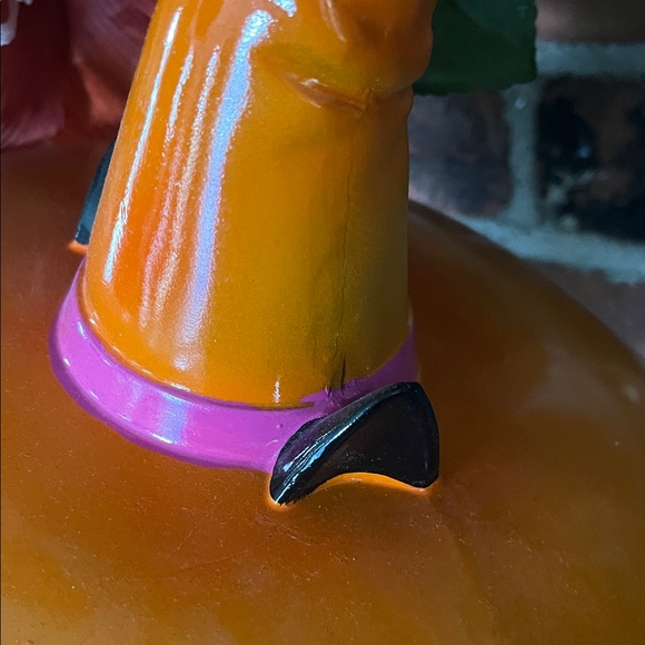 Bella Lux Halloween Black Cat Figurine with Orange Hat almost 24 inches tall - Picture 3 of 10